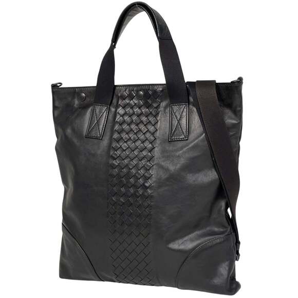 BOTTEGA VENETA Handbags - Bottega Veneta Intrecciato Handbag, 2-Way Shoulder Bag, Leather, Black, Women's